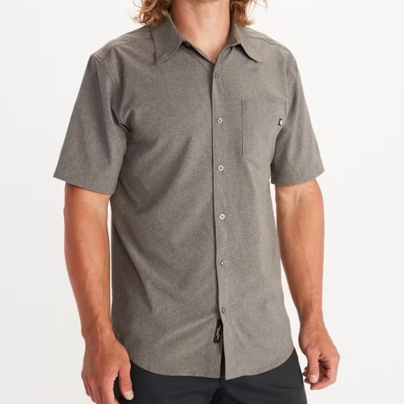 Marmot Men's Casual Button Down Shirt Short Sleeve Gray size Medium - Picture 13 of 13